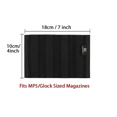 KRYDEX Elastic Insert Fit 4 Pistol Mags For Tactical Micro Fight Chest Rig Black • $12.99