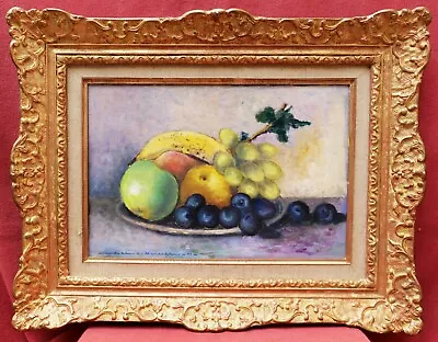 Jean Adrien Mercier French Oil Painting Oil Still Life Fruits Painter Angers Art • $1278.24