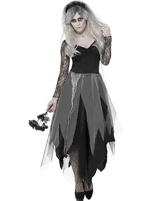 £22.20 • Buy Fancy Dress Costume # Adult Halloween Ladies Graveyard Bride Sizes 8-26