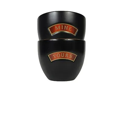 Baileys Irish Cream Yours Mine Cups Set Of 2 Mugs Bowls Black Ice Cream 8 Oz • $18.53