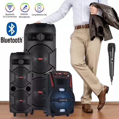 1000-5000W Portable Bluetooth Speaker Heavy Bass Sound System Party AUX FM  • $55.99