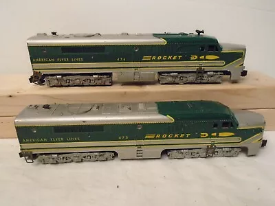 Vintage American Flyer Trains The Rocket #s 474 475 Diesel Engine Set A-A VG+ • $57