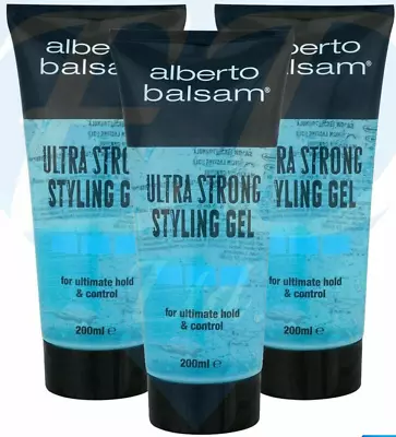 ALBERTO BALSAM ULTRA STRONG STYLING HAIR GEL Long Lasting 200ml • £4.95