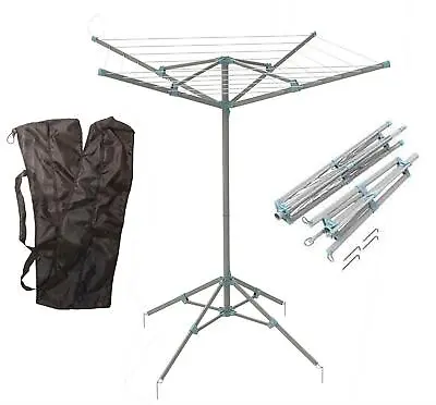 £42.99 • Buy Portable 4 Arm Aluminium Clothes Line Camping Caravan Washing Airer Dryer