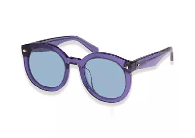 Karen Walker  Super Duper Strength Sunglasses | Indigo/Blue Round Oversized • $84.19