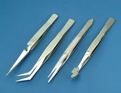 4pc Tweezer Set Precision Tweezers Soldering Tool Solder DIY Repair Kit Craft Uk • £2.79