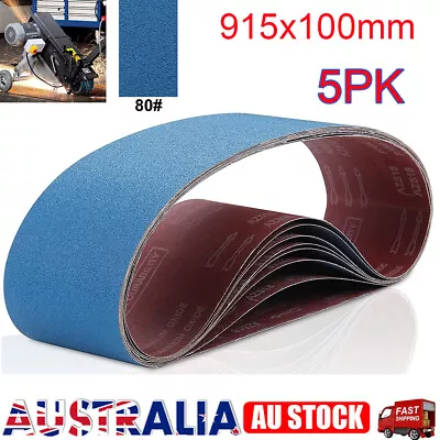 5X 915 X 100mm 914mm Zirconia Sanding Belts Abrasive Linishing 80G Cloth Backed • $26.89