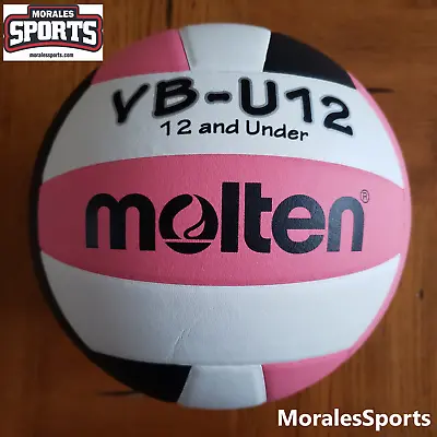 Molten VBU12-PNK-BLK Pink Black Lightweight Youth Volleyball Official Size 5 • $39.99