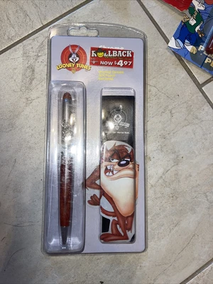 $10 • Buy Vintage Looney Tunes Taz Chrome Collector's Pen & Gift Pouch Wb Sealed