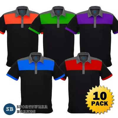 10 X Mens Charger Polo Shirt Contrast Sport Club Size Car Work Mechanic P500MS • $333