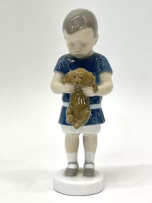 Bing & Grondahl B&G Boy Holding Puppy Figurine 6.75  #1747 Denmark Vintage • $10