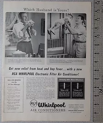 1956 Whirlpool Vintage Print Ad Air Conditioner Appliances St Joe MI Father Baby • $8.31