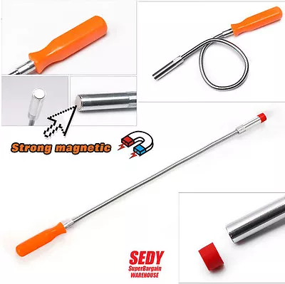 New Flexible Magnetic Pick Up Tool Magnet Long Reach Spring Grip 600mm Long • $14.99