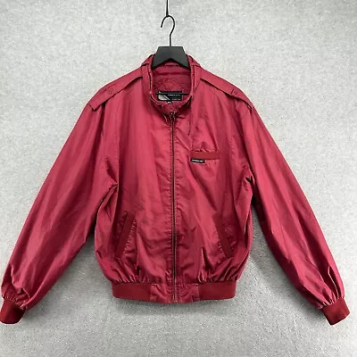 Members Only Jacket Mens Size 42 L Red Full Zip Iconic Racer VTG 80s • $39.90