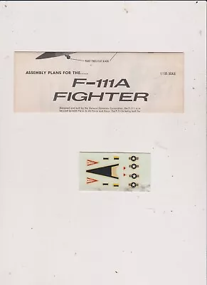 Lindberg F-111a Fighter Decals • $4