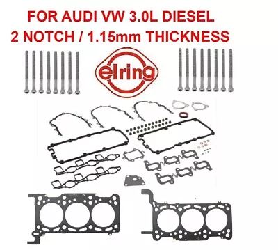 ELRING OEM Engine Cylinder Head Gasket Set BOLT For Audi VW Diesel 3.0T 2 NOTCH • $275.50