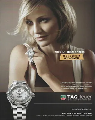 TAG HEUER Watches 1-Page PRINT AD 2013 CAMERON DIAZ Aquaracer Diamond PRETTY • £6.75