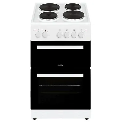 £264.92 • Buy ElectriQ 50cm Electric Cooker With Twin Cavity And Solid Hotplate - White 