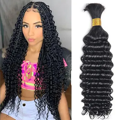 Deep Wave Bulk Human Hair Bulk For Braiding Curly Human Braids Extension No Weft • $70.55