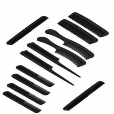 12pce Black Hair Styling Comb Set Assorted Hairdressing SalonBarbers Men Women • £3.29