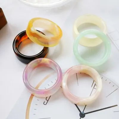 Fashion Transparent Marble Pattern Acrylic Resin Rings Finger Irregular Women • $1.79