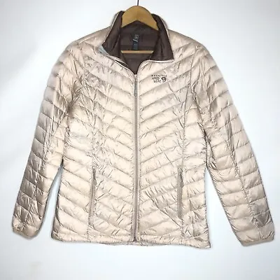 Women's Mountain Hardwear 650 Q Shield Down Cream Zip Puffer Jacket Size M • $24.50