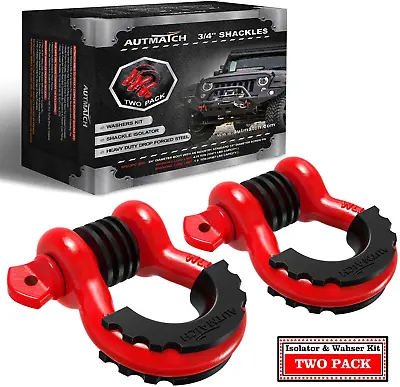 D Ring Shackle 3/4  Shackles (2 Pack) 41887Ibs Break Strength With 7/8  Screw P • $33.99