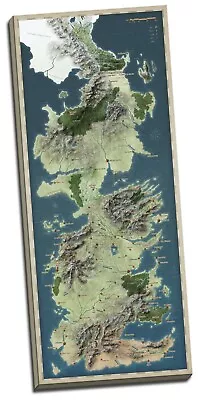 $22 • Buy Game Of Thrones Westeros Map Framed Canvas Prints Wall Decor Painting Big Size