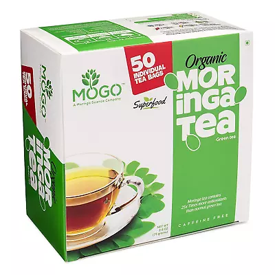 Organic Moringa Tea Bags - 50 Count 100 Pure Caffeine Free Rich Aroma Taste • $9.34