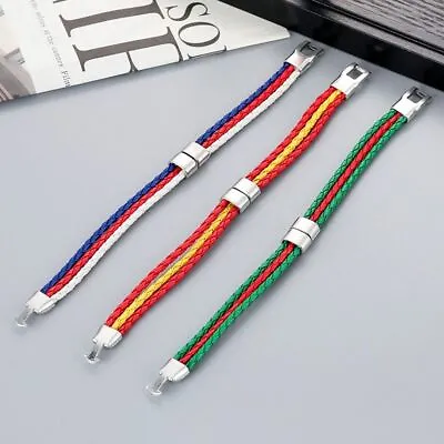 Spain Men National Flag Bracelets Women Wristbands Braided Korean Bangles • £3.24