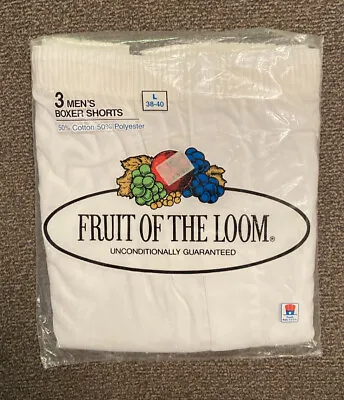Brand New Vintage Fruit Of The Loom Boxer Shorts Men’s Large (38-40) 3 Pack 1986 • $26.99
