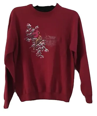 $14.66 • Buy Sweatshirt Vintage 80s Women's Granny Floral/ Bird Design Pullover Top UK Size12