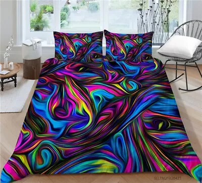 Colorful Bohemian Stripe Bedding Set Exotic Soft Microfiber Duvet Covers • $42.99