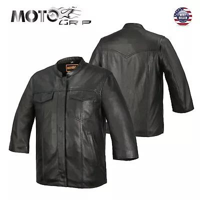 Leather Original 3/4 Sleeve Chop Jacket - Half Sleeve Leather Shirt • $119.99