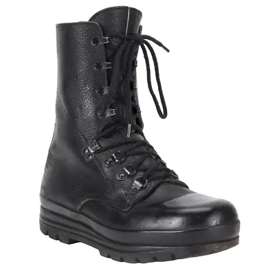 Swiss Army KS90 Vintage Military Black Leather Combat Para Boots Biker GRADE 1 • $56.77