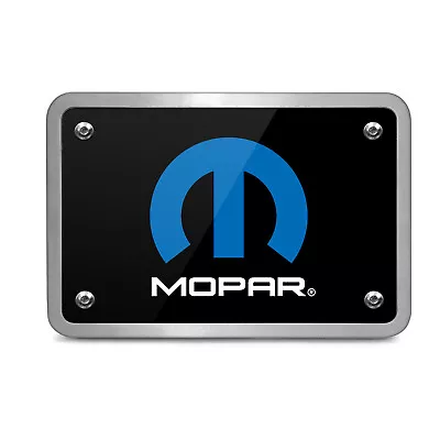 Mopar Logo UV Graphic Black Billet Aluminum 2  X 2  Hitch Cover For RAM Dodge • $57.99