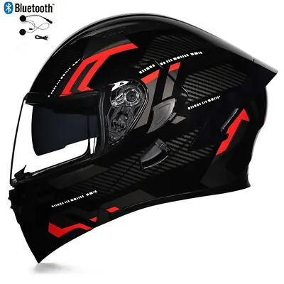 DOT&ECE Bluetooth Flip Up Motorcycle Helmet Full Face Motorbike Helmet +Sun Lens • $65.83