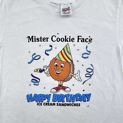 Vintage 90s MISTER COOKIE FACE HAPPY BIRTHDAY ICE CREAM SANDWICHES T-Shirt XS • $24.99