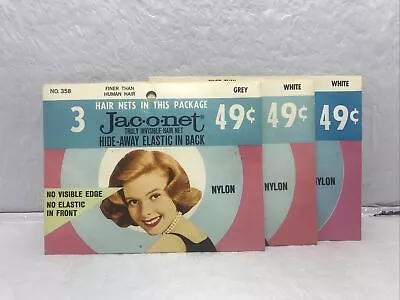 VTG Nylon Hair Nets 5 Packs JAC•O•NET & 5 Pack Royalty Assorted Colors & Styles • $19.99