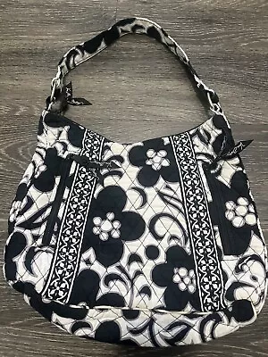 Vera Bradley Tote NIGHT & DAY Quilted  Black And White Floral Tote Bag Purse • $30
