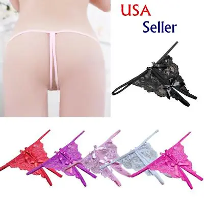 ☆USA☆ Sexy Women Lace Thong G-string Panties Lingerie Underwear Crotchles T-back • $5.35