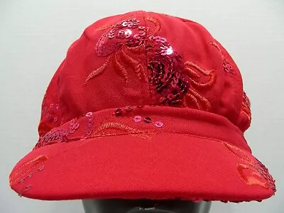 Red With Sequins & Embroidery L/XL Size Stretch Fit Cadet Gatsby Style Cap Hat! • $13.99