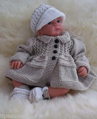 Baby Knitting Patterns Dk 30 Tommy Baby Or Reborn Dolls Precious Newborn Knits • £3.99