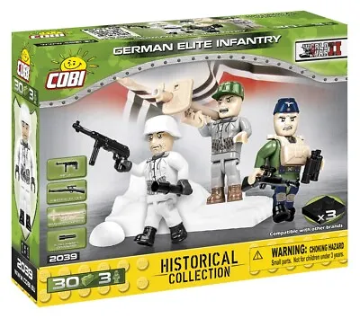 Cobi 2039 (30pcs) - 3 X German Elite Infantry Soldier Figures With Accessories • $23.30