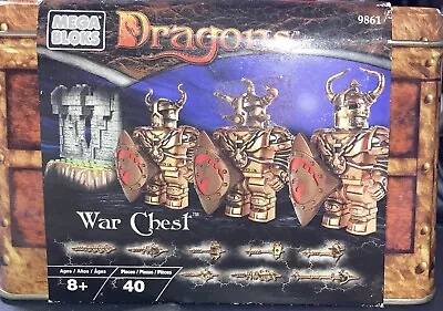 New Vintage Mega Bloks Dragons #9861 WAR CHEST In Original Metal Can 2002 • $17.99