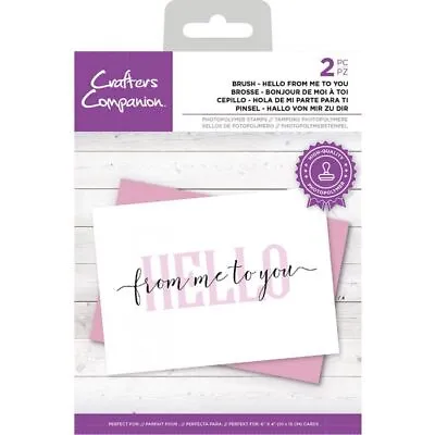 Crafters Companion Photopolymer Stamp - Brush Hello From Me To You • £5