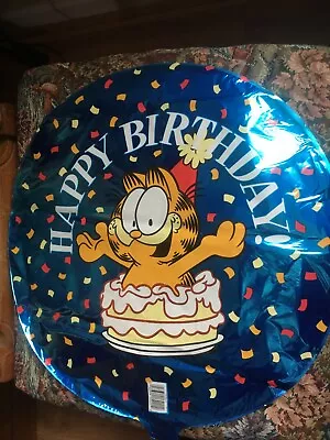 Lot Of 5- Garfield 18  Round Happy Birthday Mylar Party Balloons *No Helium*  • $6