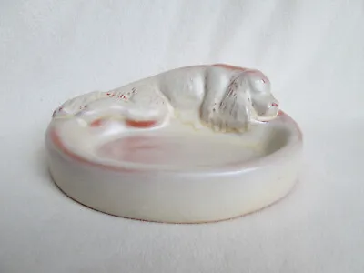 FRANKOMA Pottery Desert Gold COCKER SPANIEL Sleeping Dog 402 Bowl Ashtray Dish • £171.02