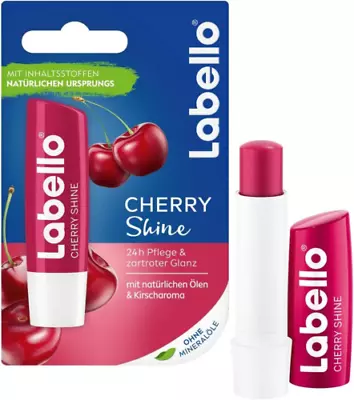 Labello Cherry Shine Lip Balm With Soft Red And Shimmer Pigments And...  • £5.76