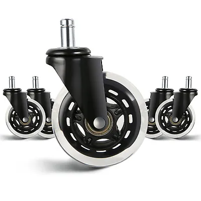 VEVOR 5 Pcs Swivel Wheels 3  Office Chair Scaffold Metal Rubber Casters 76.2mm • $27.99